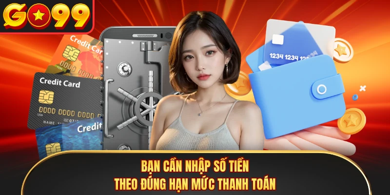 Bạn cần nhập số tiền theo đúng hạn mức thanh toán